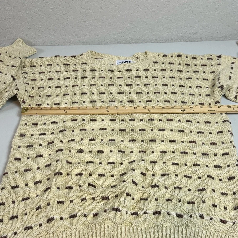 Vintage Trader Bay 501 Made in the USA Grandpa Textured Sweater in Cream Size M